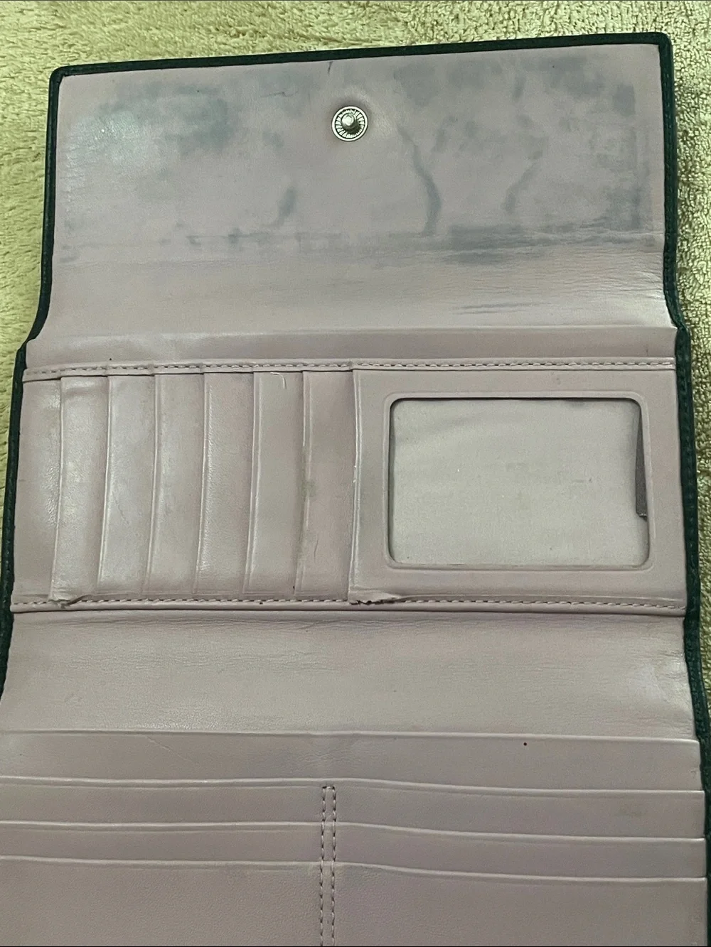 Coach Black Leather Wallet with Contrast Stitching